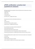 aPHR certification&colon; practice test questions & answers