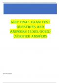 AHIP Final Exam Test Questions and Answers (2022/2023) (Verified Answers)