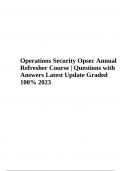 Operations Security Opsec Annual Refresher Final Exam Questions with Answers Latest Update &lpar;Already Graded A 2023&rpar;
