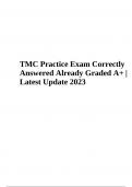 TMC Practice Exam Questions and Answers (Already Graded A+ Latest Update 2023)