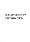 ATI MED SURG CARDIOVASCULAR SYSTEM EXAM QUESTIONS WITH ANSWERS LATEST COMPLETE 2023 (Already RATED A+)