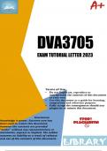 DVA3705 Exam Tutorial Letter  (May/June) 2023