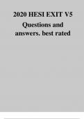 HESI EXIT V5 QUESTIONS AND ANSWERS  UPDATED AND WELL VERIFIED ANSWERS 