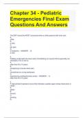 Chapter 34 - Pediatric Emergencies Final Exam Questions And Answers