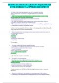 BUS 504 EXAM-MANAGEMENT 8 QUESTIONS WITH CORRECT ANSWERS 2023 UPDATE