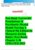 Varcarolis' Foundations of Psychiatric-Mental Health Nursing A Clinical 9th Edition by Margaret Jordan Halter |Test Bank| Chapter 1-36 UPDATED 2023  