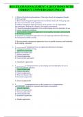 BUS 504 EXAM-MANAGEMENT 2 QUESTIONS WITH CORRECT ANSWERS 2023 UPDATE