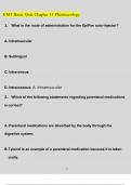 EMT Basic Quiz Chapter 11 Pharmacology Exam Questions and Answers (2022/2023) (Verified Answers)