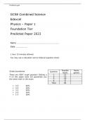 Edexcel GCSE Combined Science Physics Paper 1 and 2 Foundation Tier Predicted Paper 2023 attached with Mark Scheme&period;