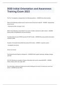 DOD Initial Orientation and Awareness Training Exam 2023