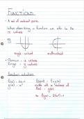 Summary of function notation for matric Mathematics