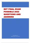 BST FINAL EXAM  POSSIBLE 2022  QUESTIONS AND  ANSWERS