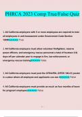 PHR-CA 2022 Comp TruFalse Quiz&period; questions verified with 100&percnt; correct answers