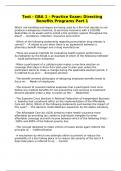 Test - GBA 1 - Practice Exam&colon; Directing Benefits Programs Part 1