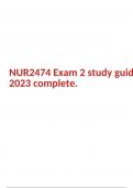 NUR2474 Exam 2 study guide 2023 complete. 