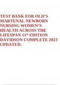 TEST BANK FOR OLD&rsquo;S MARTENAL NEWBORN NURSING WOMEN&rsquo;S HEALTH ACROSS THE LIFESPAN 11th EDITION DAVIDSON COMPLETE 2023 UPDATED&period;