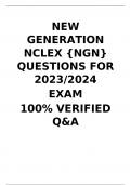 NEW GENERATION NCLEX {NGN} QUESTIONS FOR 2023/2024 EXAM (100% VERIFIED Q&A)