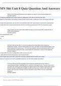 MN 566 Unit 8 Quiz &ndash; Question And Answers