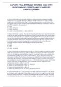 AAPC CPC FINAL EXAM 2023-2024 REAL EXAM WITH QUESTIONS AND CORRECT ANSWERS&lpar;VERIFIED ANSWERS&rpar;&vert;AGARDE