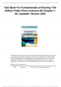 Test Bank For Fundamentals of Nursing 11th Updated 2023 Version All Chapters Inclusive.