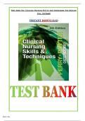 Test Bank For Clinical Nursing Skills and Techniques 9th Edition by Anne Griffin Perry, Patricia A. Potter | Complete Guide A+