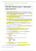 NR 601 Final Exam 2 – Question And Answers
