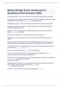 Bailey Bridge Exam review part 2 Questions And Answers 2023