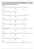 Test Bank for Personal Financial Planning 15th Edition Billingsley  &sol; All Chapters 1 - 15 &sol; Full Complete 2023 - 2024
