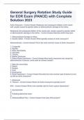 General Surgery Rotation Study Guide for EOR Exam (PANCE) with Complete Solution 2023