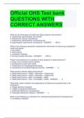 Official OHS Test bank QUESTIONS WITH CORRECT ANSWERS