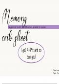 Memory summary sheet