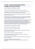 CCNA 1 EXAM 2023 WITH COMPLETE SOLUTION