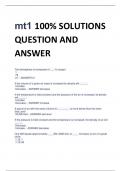 mt1 100&percnt; SOLUTIONS  QUESTION AND  ANSWER