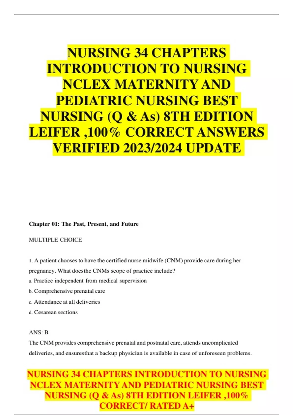NURSING 34 CHAPTERS INTRODUCTION TO NURSING NCLEX MATERNITY AND