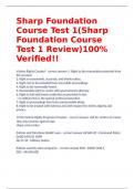 Sharp Foundation Course Test 1&lpar;Sharp Foundation Course Test 1 Review&rpar;100&percnt; Verified&excl;&excl;