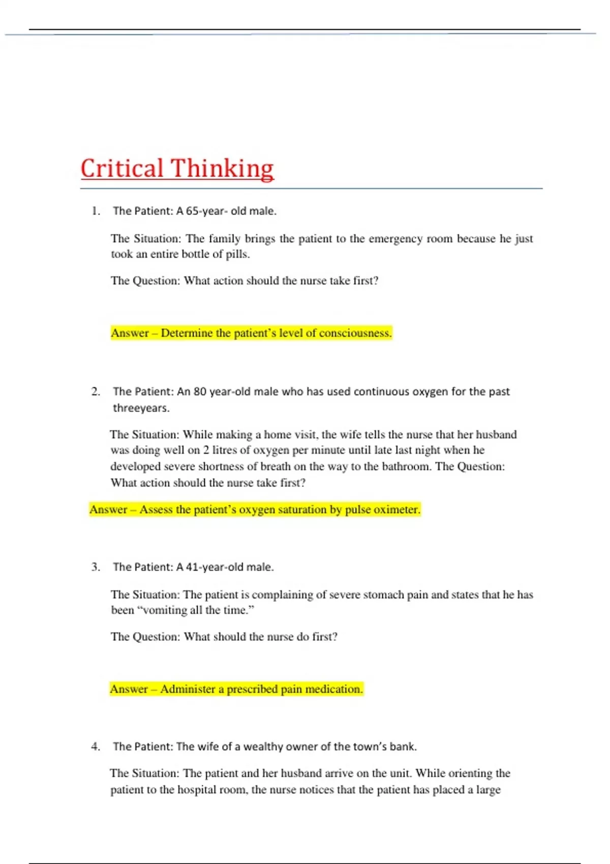 critical thinking in hesi a2