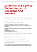 California UST Service Technician part 1 Questions And Answers