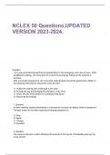 NCLEX 50 Questions 2026 &ndash; Updated Nursing Practice Questions and Exam Review Guide