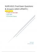 NURS 6521 Final Exam Questions & Answers &lpar;2023 UPDATE &rpar;