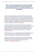WGU C810 FOUNDATIONS IN HEALTHCARE DATA MANAGEMENT LATEST EXAM 2023-2024 WITH 200&plus; REAL EXAM QUESTIONS AND ANSWERS