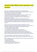mental health HESI practice questions and answers A&plus; 2023