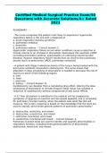 Certified Medical Surgical Practice Exam&sol;50 Questions with Accurate Solutions&sol;A&plus; Rated 2023