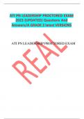 ATI PN LEADERSHIP PROCTORED EXAM 2023 (UPDATED) Questions And Answers/A GRADE 2 latest VERSIONS