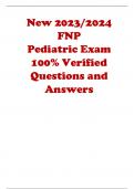 (Latest 2023/2024) FNP Pediatric Exam Quiz Bank- 100% Verified Questions and Answers