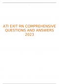 ATI EXIT RN COMPREHENSIVE QUESTIONS AND ANSWERS 2023