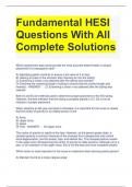 Fundamental HESI Questions With All Complete Solutions 