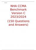 NHA CCMA Benchmark Version C 2023/2024 (150 Questions and Answers)