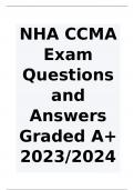 NHA CCMA Exam Questions and Answers Graded A+ 2023/2024