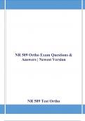 NR 509 Ortho Exam Questions & Answers | Newest Version