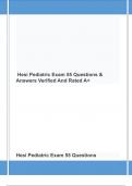 Hesi Pediatric Exam 55 Questions & Answers Verified And Rated A+